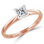 1/3 CT Princess Diamond Solitaire Engagement Ring in 14K Rose Gold (MD180003)