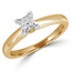 3/8 CT Princess Diamond Solitaire Engagement Ring in 14K Yellow Gold (MD180012)