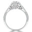 2/3 CTW Round Diamond Solitaire with Accents Engagement Ring in 14K White Gold (MD180043)