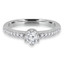 2/5 CTW Round Diamond Solitaire with Accents Engagement Ring in 14K White Gold (MD180074)