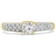 1/2 CTW Round Diamond Solitaire with Accents Engagement Ring in 14K Yellow Gold (MD180080)