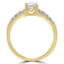 1/2 CTW Round Diamond Solitaire with Accents Engagement Ring in 14K Yellow Gold (MD180080)
