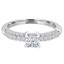 3/4 CTW Princess Diamond Solitaire with Accents Engagement Ring in 14K White Gold (MD180095)