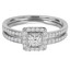 3/4 CTW Princess Diamond Solitaire with Accents Engagement Ring in 14K White Gold (MD180112)