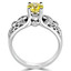 9/10 CTW Round Canary Yellow Diamond Vintage Solitaire with Accents Engagement Ring in 14K White Gold (MD180130)