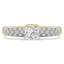 3/5 CTW Radiant Diamond Solitaire with Accents Engagement Ring in 14K Yellow Gold (MD180137)