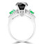 3 1/2 CTW Round Black Diamond Vintage Three-Stone Engagement Ring in 14K White Gold (MD180143)