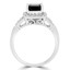 2 1/20 CTW Round Black Diamond Halo Engagement Ring in 14K White Gold (MD180145)