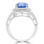 3 1/2 CTW Cushion Purple Tanzanite Halo Cocktail Engagement Ring in 14K White Gold (MD180161)
