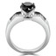 2 3/4 CTW Round Black Diamond Solitaire with Accents Engagement Ring in 14K White Gold (MD180171)