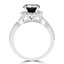 2 CTW Round Black Diamond Solitaire with Accents Engagement Ring in 18K White Gold (MD180196)