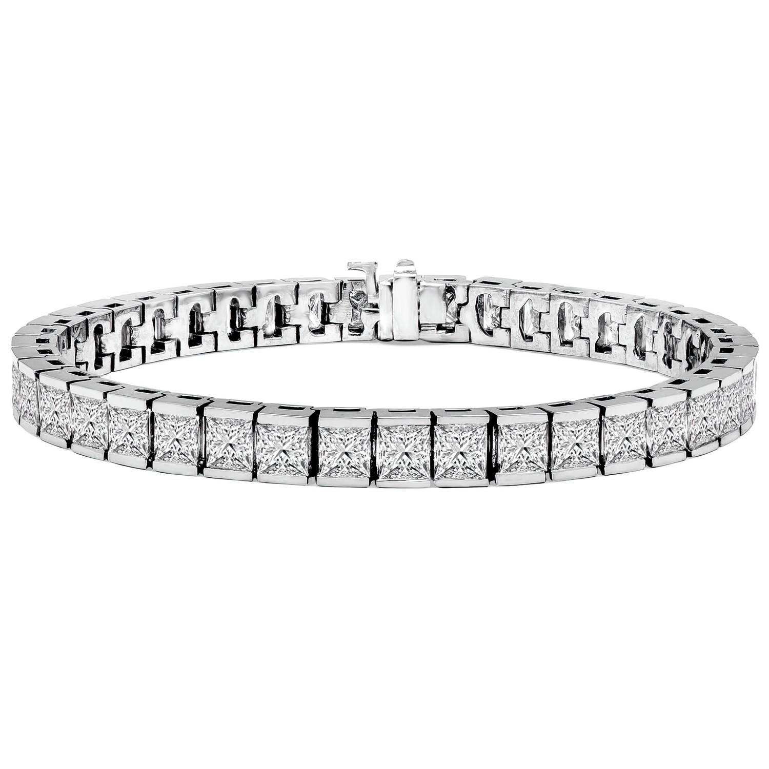 Neiman Marcus Diamonds 18K White Gold Princess Diamond Bracelet, 7