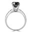 2 1/5 CTW Round Black Diamond Solitaire with Accents Engagement Ring in 14K White Gold (MD180246)