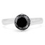 2 1/10 CT Round Black Diamond Solitaire Engagement Ring in 10K White Gold (MD180258)