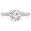 1 1/7 CTW Round Diamond Solitaire with Accents Engagement Ring in 14K White Gold (MD180265)