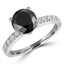 2 5/8 CTW Round Black Diamond Solitaire with Accents Engagement Ring in 14K White Gold (MD180268)