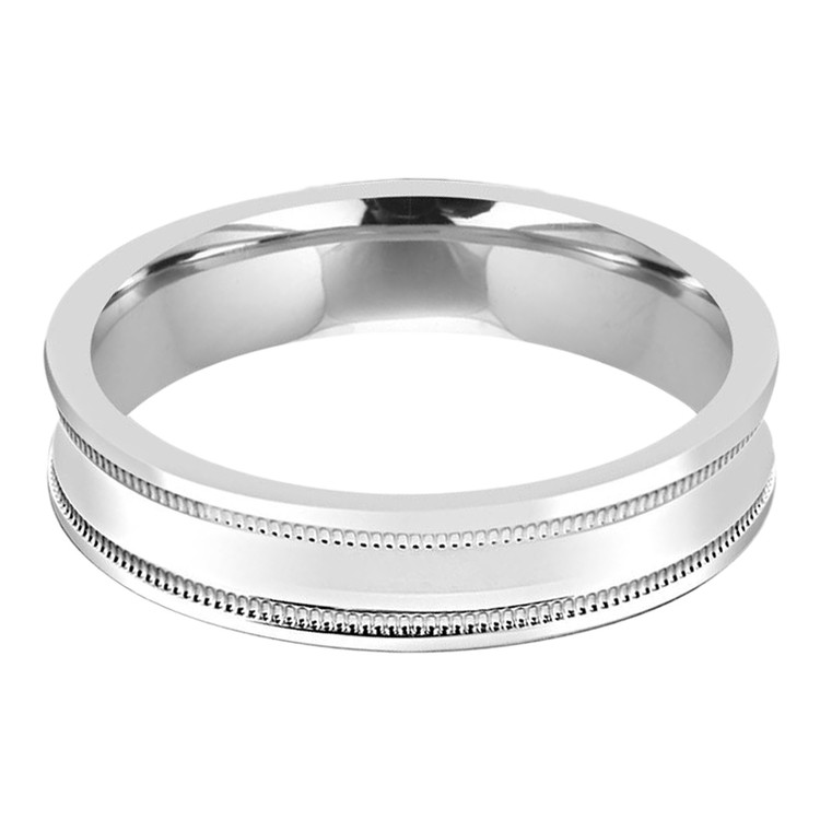 Classic Mens Wedding Band Ring in 14K White Gold (MD180272)