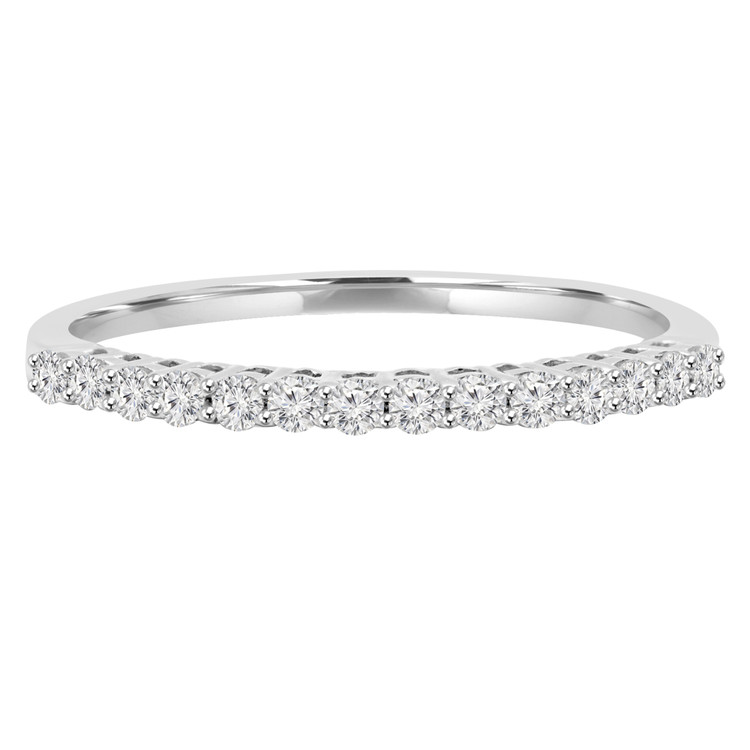 1/5 CTW Round Diamond Semi-Eternity Wedding Band Ring in 18K White Gold (MD180274)
