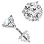 3/8 CTW Round Diamond 3-Prong Solitaire Stud Earrings in 14K White Gold (MD180295)