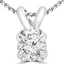 1/3 CT Round Diamond Solitaire Pendant Necklace in 14K White Gold (MD180368)