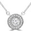 2/5 CTW Round Diamond Halo Pendant Necklace in 14K White Gold (MD180375)