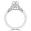 1 1/5 CTW Round Diamond Solitaire with Accents Engagement Ring in 14K White Gold (MD180415)
