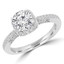 1 1/3 CTW Round Diamond Vintage Halo Engagement Ring in 14K White Gold (MD180446)