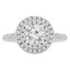 1 1/5 CTW Round Diamond Halo Engagement Ring in 14K White Gold (MD180461)