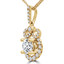 3/4 CTW Round Diamond Halo Pendant Necklace in 14K Yellow Gold (MD180484)