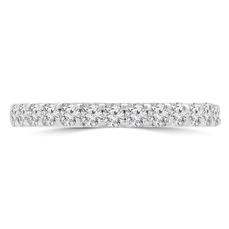 3/5 CTW Round Diamond Semi-Eternity Wedding Band Ring in 14K White Gold (MD180498)