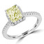 1 3/8 CTW Radiant Yellow Diamond Halo Engagement Ring in 14K White Gold (MD180534)
