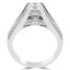 1 2/5 CTW Round Diamond vintage Three-row Solitaire with Accents Engagement Ring in 14K White Gold (MD180537)