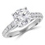 1 CTW Round Diamond Solitaire with Accents Engagement Ring in 14K White Gold (MD180538)