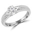 3/4 CTW Round Diamond Solitaire with Accents Engagement Ring in 14K White Gold (MD180578)