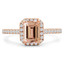 1 1/4 CTW Emerald Pink Morganite Halo Cocktail Engagement Ring in 14K Rose Gold (MD180580)