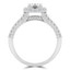 1 1/10 CTW Round Diamond Two Row Halo Engagement Ring in 14K White Gold (MD180591)