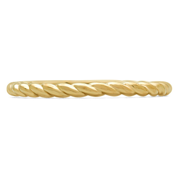 Braided Rope Classic Wedding Band Ring in 14K Yellow Gold (MD180604)