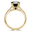 1 1/10 CTW Round Black Diamond Double Prong Simion Solitaire with Accents Engagement Ring in 14K Yellow Gold (MD180611)