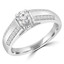 2/5 CTW Round Diamond Split Shank Solitaire with Accents Engagement Ring in 14K White Gold (MD190085)