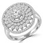 1 1/3 CTW Round Diamond Quadruple Halo Engagement Ring in 14K White Gold (MD190104)
