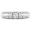 2/5 CTW Round Diamond Solitaire with Accents Engagement Ring in 14K White Gold (MD190116)
