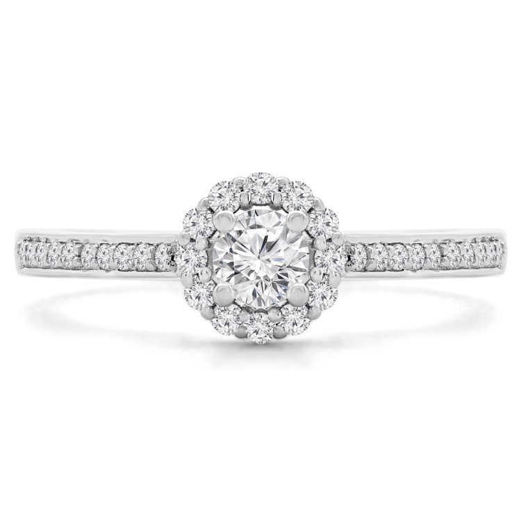 1/3 CTW Round Diamond Halo Engagement Ring in 14K White Gold (MD190118)