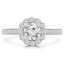 9/10 CTW Round Diamond Halo Engagement Ring in 14K White Gold (MD190120)