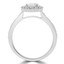 9/10 CTW Round Diamond Halo Engagement Ring in 14K White Gold (MD190120)