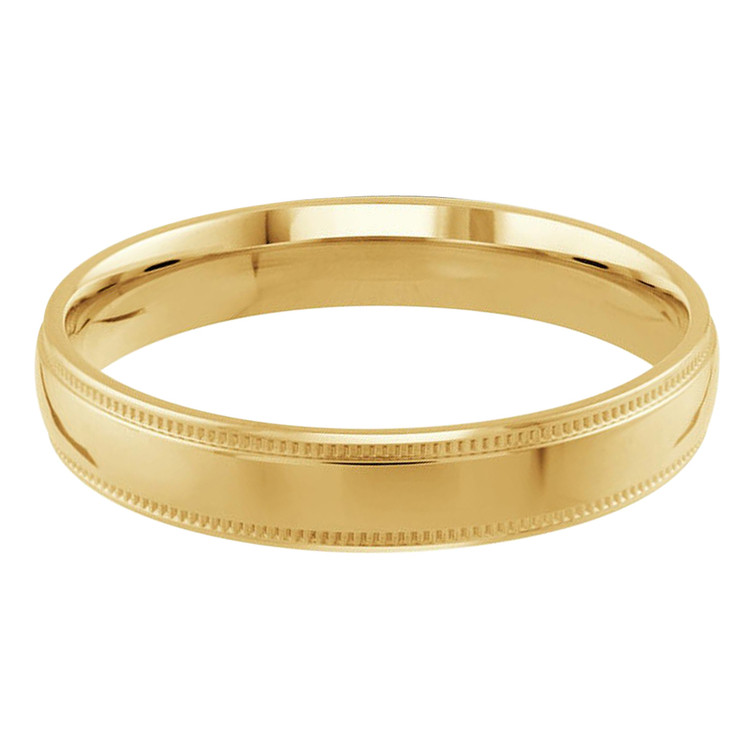 Milgrain Edge Classic Mens Wedding Band Ring in 14K Yellow Gold (MD190145)