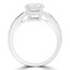 1 1/20 CTW Round Diamond Tapered Solitaire with Accents Engagement Ring in 14K White Gold (MD190183)