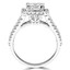 1 3/5 CTW Princess Diamond Split Shank Princess Halo Engagement Ring in 18K White Gold with Accents (MD190208)