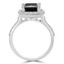 2 7/8 CTW Princess Black Diamond Cushion Halo Engagement Ring in 14K White Gold with Accents (MD190210)