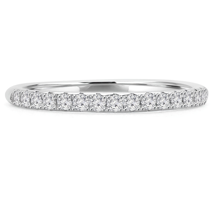 1/5 CTW Round Diamond Semi-Eternity Wedding Band Ring in 14K White Gold (MD190225)