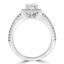 1 2/5 CTW Princess Diamond Two-Row Split Shank Cushion Halo Engagement Ring in 14K White Gold with Accents (MD190253)